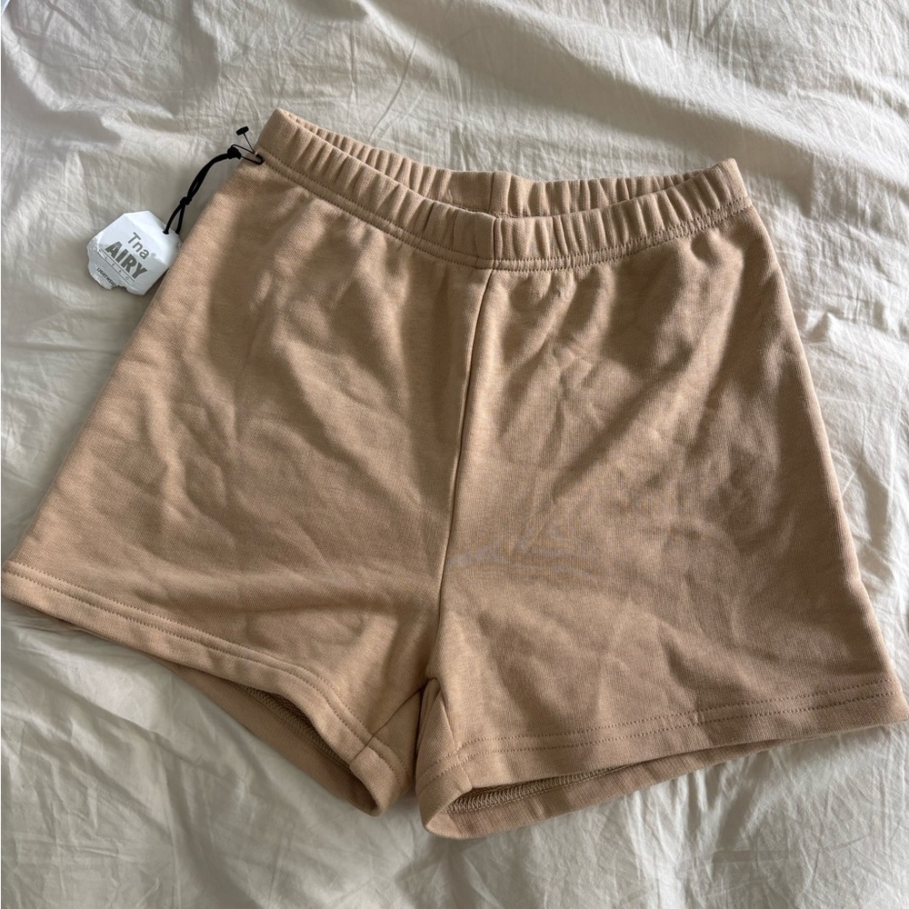 Aritzia Women's Athletic Fleece Shorts in Tan